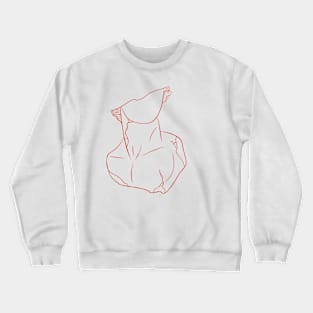 broken vintage statue of a man in red fine line Crewneck Sweatshirt